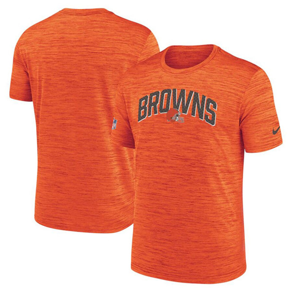 Men's Cleveland Browns Orange Sideline Velocity Stack Performance T-Shirt Men's Cleveland Browns Orange Sideline Velocity Stack Performance T-Shirt