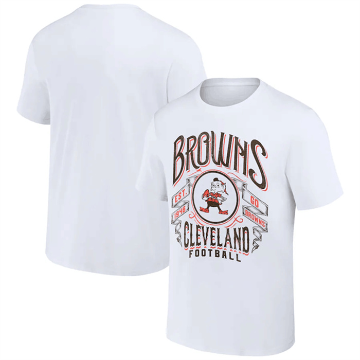 Men's Cleveland Browns White X Darius Rucker Collection Vintage Football T-Shirt Men's Cleveland Browns White X Darius Rucker Collection Vintage Football T-Shirt