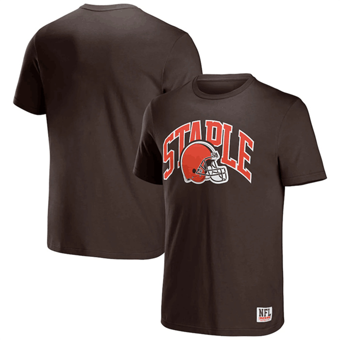 Men's Cleveland Browns X Staple Brown Logo Lockup T-Shirt Men's Cleveland Browns X Staple Brown Logo Lockup T-Shirt