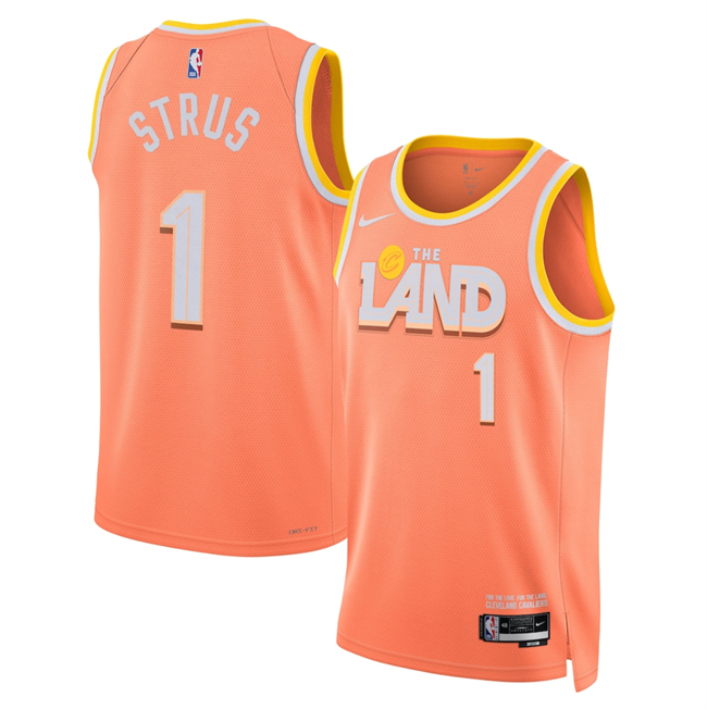 Men's Cleveland Cavaliers #1 Max Strus Orange 2025 26 City Edition Stitched Jersey Men's Cleveland Cavaliers #1 Max Strus Orange 2025 26 City Edition Stitched Jersey
