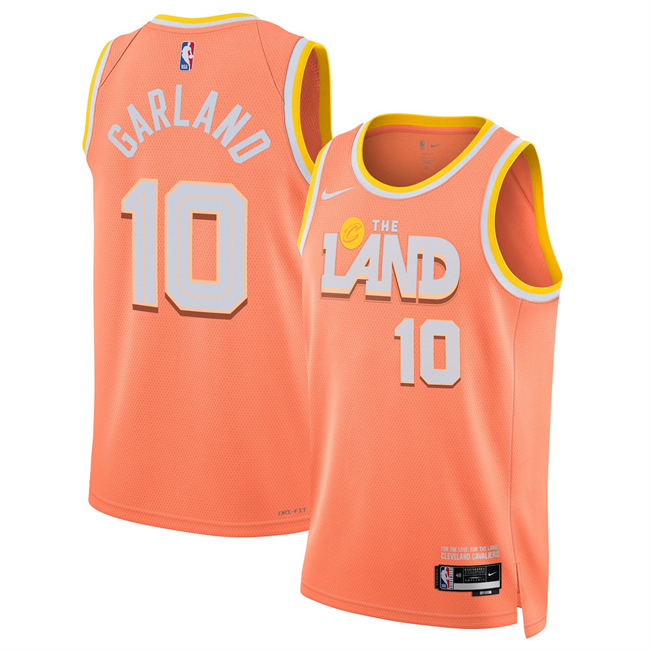 Men's Cleveland Cavaliers #10 Darius Garland Orange 2025 26 City Edition Stitched Jersey Men's Cleveland Cavaliers #10 Darius Garland Orange 2025 26 City Edition Stitched Jersey