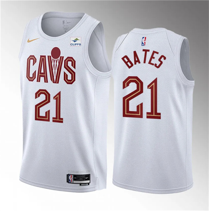 Men's Cleveland Cavaliers #21 Emoni Bates White 2023 Draft Association Edition Stitched Jersey Men's Cleveland Cavaliers #21 Emoni Bates White 2023 Draft Association Edition Stitched Jersey