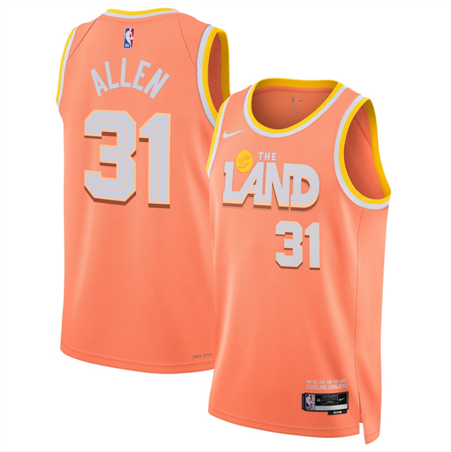 Men's Cleveland Cavaliers #31 Jarrett Allen Orange 2025 26 City Edition Stitched Jersey Men's Cleveland Cavaliers #31 Jarrett Allen Orange 2025 26 City Edition Stitched Jersey
