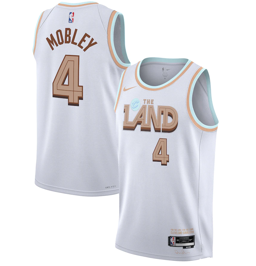 Men's Cleveland Cavaliers #4 Evan Mobley 2022 2023 White City Edition Stitched Basketball Jersey Men's Cleveland Cavaliers #4 Evan Mobley 2022 2023 White City Edition Stitched Basketball Jersey