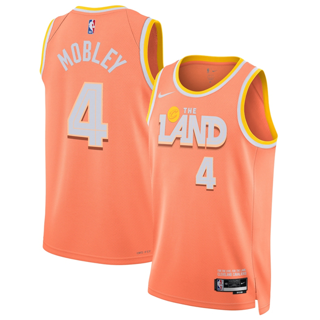 Men's Cleveland Cavaliers #4 Evan Mobley Orange 2025 26 City Edition Stitched Jersey Men's Cleveland Cavaliers #4 Evan Mobley Orange 2025 26 City Edition Stitched Jersey