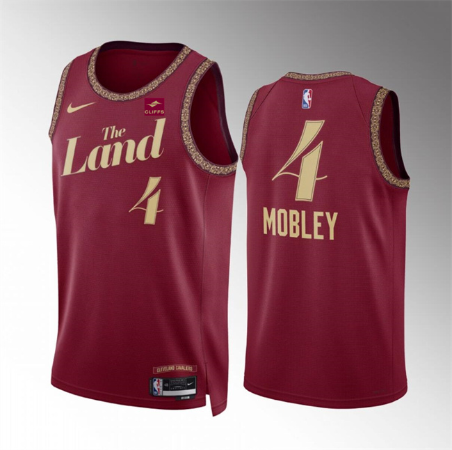 Men's Cleveland Cavaliers #4 Evan Mobley Wine 2023 24 City Edition Stitched Jersey Men's Cleveland Cavaliers #4 Evan Mobley Wine 2023 24 City Edition Stitched Jersey