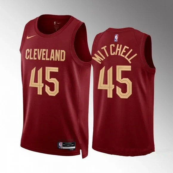 Men's Cleveland Cavaliers #45 Donovan Mitchell Red Stitched Basketball Jersey Men's Cleveland Cavaliers #45 Donovan Mitchell Red Stitched Basketball Jersey