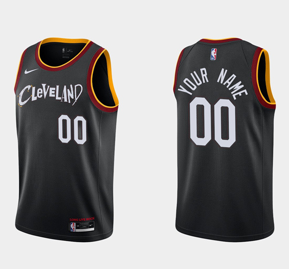 Men's Cleveland Cavaliers Active Player Custom Black Stitched Basketball Jersey Men's Cleveland Cavaliers Active Player Custom Black Stitched Basketball Jersey