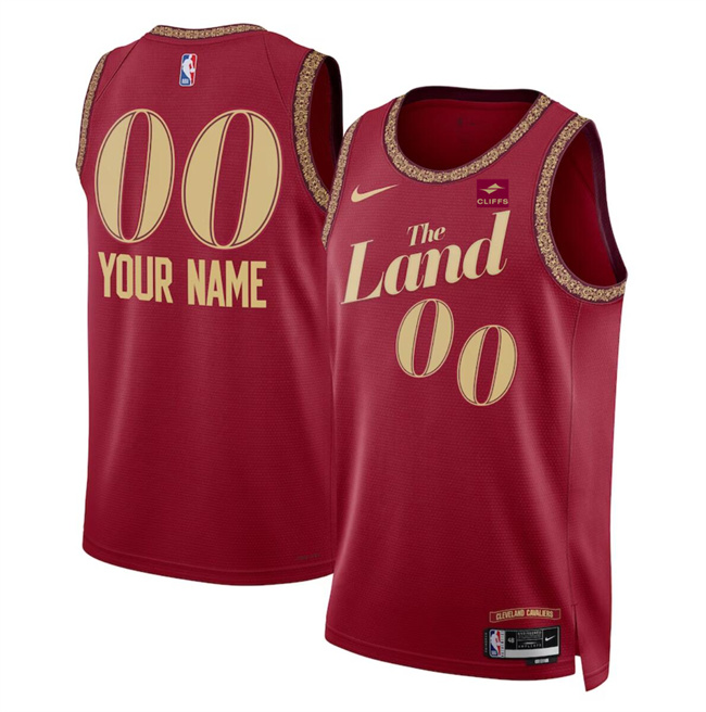 Men's Cleveland Cavaliers Active Player Custom Wine 2023 24 City Edition Stitched Jersey Men's Cleveland Cavaliers Active Player Custom Wine 2023 24 City Edition Stitched Jersey