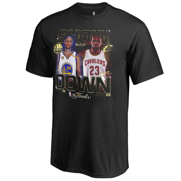 Men's Cleveland Cavaliers Vs. Golden State Warriors Fanatics Branded Black 2017 NBA Finals Bound Dueling Player Match Up T-Shirt Men's Cleveland Cavaliers Vs. Golden State Warriors Fanatics Branded Black 2017 NBA Finals Bound Dueling Player Match Up T-Shirt