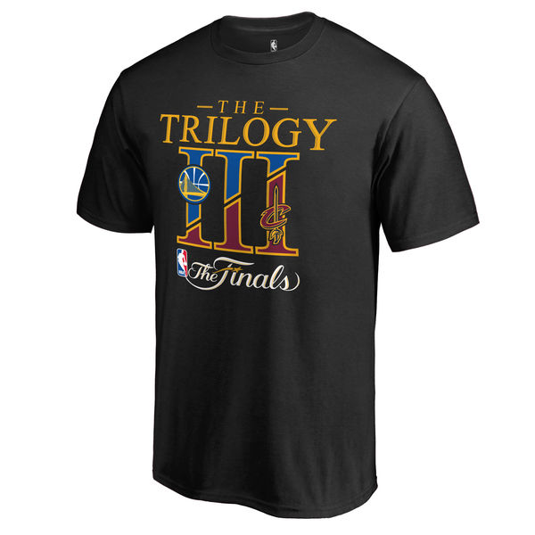 Men's Cleveland Cavaliers Vs. Golden State Warriors Fanatics Branded Black 2017 NBA Finals Bound Dueling Trilogy T-Shirt Men's Cleveland Cavaliers Vs. Golden State Warriors Fanatics Branded Black 2017 NBA Finals Bound Dueling Trilogy T-Shirt