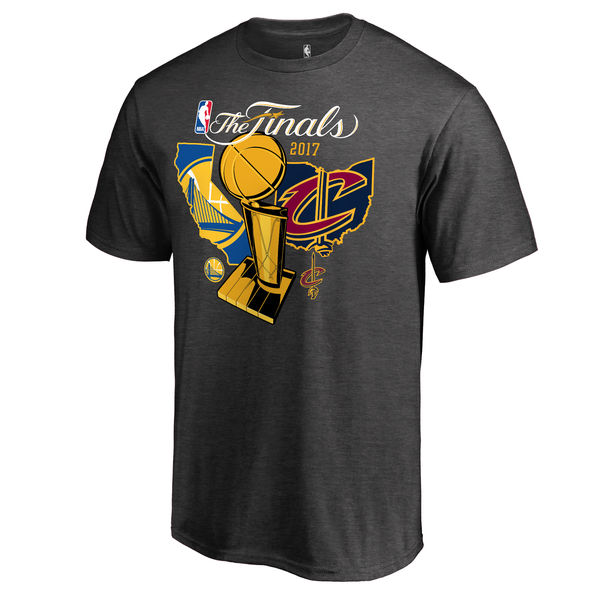 Men's Cleveland Cavaliers Vs. Golden State Warriors Fanatics Branded Heathered Gray 2017 NBA Finals Bound Dueling Team Matchup T-Shirt Men's Cleveland Cavaliers Vs. Golden State Warriors Fanatics Branded Heathered Gray 2017 NBA Finals Bound Dueling Team Matchup T-Shirt