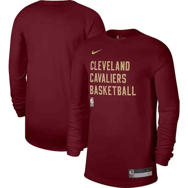 Men's Cleveland Cavaliers Wine 2023 24 Legend On-Court Practice Long Sleeve T-Shirt Men's Cleveland Cavaliers Wine 2023 24 Legend On-Court Practice Long Sleeve T-Shirt
