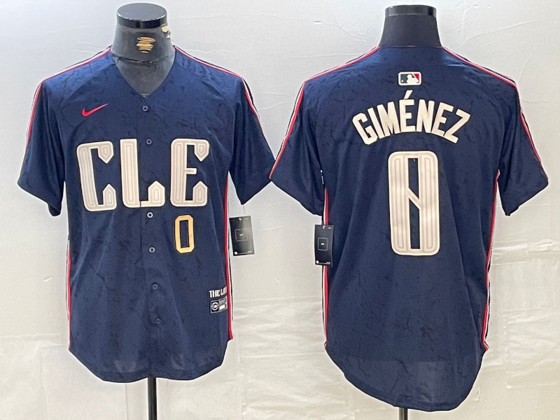 Men's Cleveland Guardians #0 Andrés Giménez Navy 2024 City Connect Limited Stitched jerseys 2 Men's Cleveland Guardians #0 Andrés Giménez Navy 2024 City Connect Limited Stitched jerseys 2