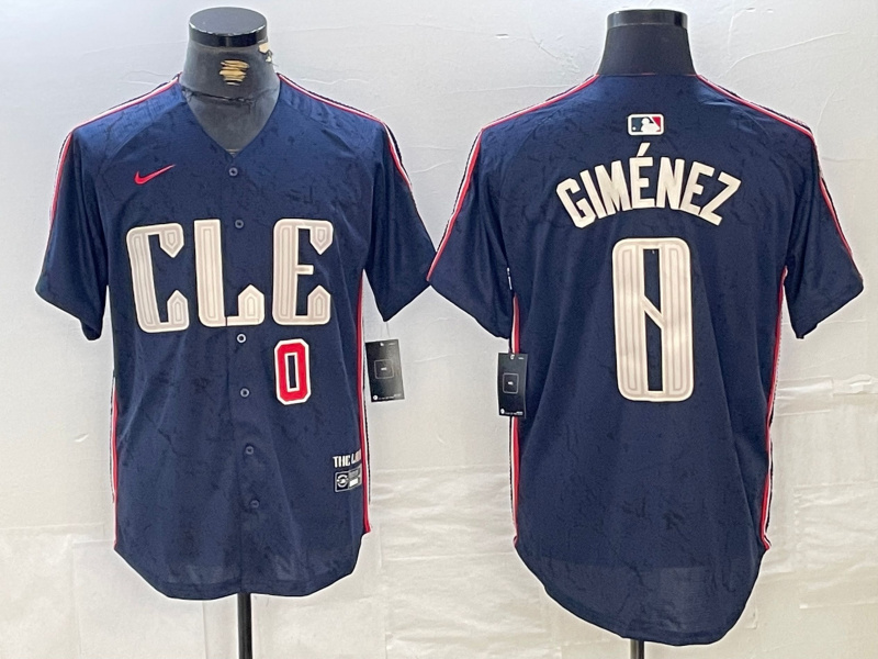 Men's Cleveland Guardians #0 Andrés Giménez Navy 2024 City Connect Limited Stitched jerseys 3 Men's Cleveland Guardians #0 Andrés Giménez Navy 2024 City Connect Limited Stitched jerseys 3