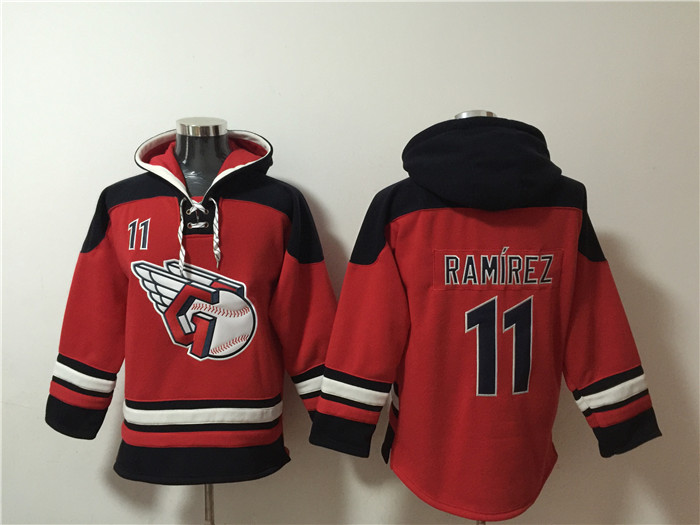 Men's Cleveland Guardians #11 José Ramírez Black Red Ageless Must-Have Lace-Up Pullover Hoodie Men's Cleveland Guardians #11 José Ramírez Black Red Ageless Must-Have Lace-Up Pullover Hoodie