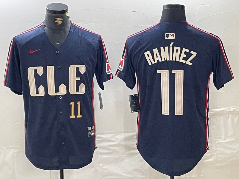 Men's Cleveland Guardians #11 José Ramírez Navy 2024 City Connect Limited Stitched Baseball Jersey 3 Men's Cleveland Guardians #11 José Ramírez Navy 2024 City Connect Limited Stitched Baseball Jersey 3