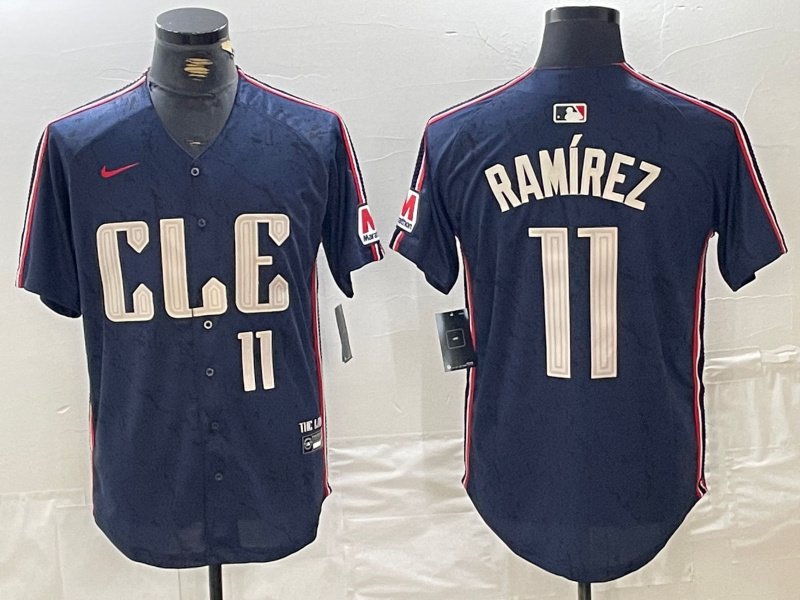 Men's Cleveland Guardians #11 José Ramírez Navy 2024 City Connect Limited Stitched Baseball Jersey 4 Men's Cleveland Guardians #11 José Ramírez Navy 2024 City Connect Limited Stitched Baseball Jersey 4