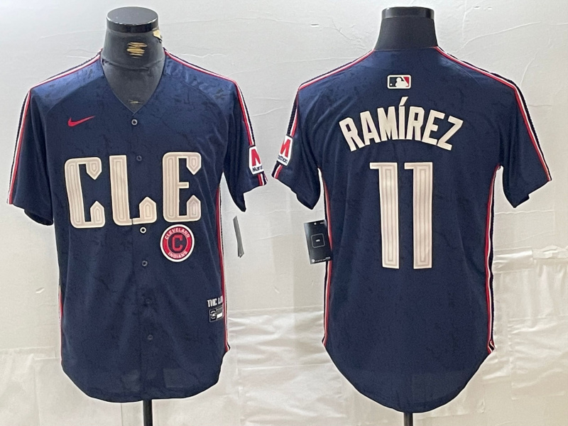 Men's Cleveland Guardians #11 José Ramírez Navy 2024 City Connect Limited Stitched Baseball Jersey 5 Men's Cleveland Guardians #11 José Ramírez Navy 2024 City Connect Limited Stitched Baseball Jersey 5