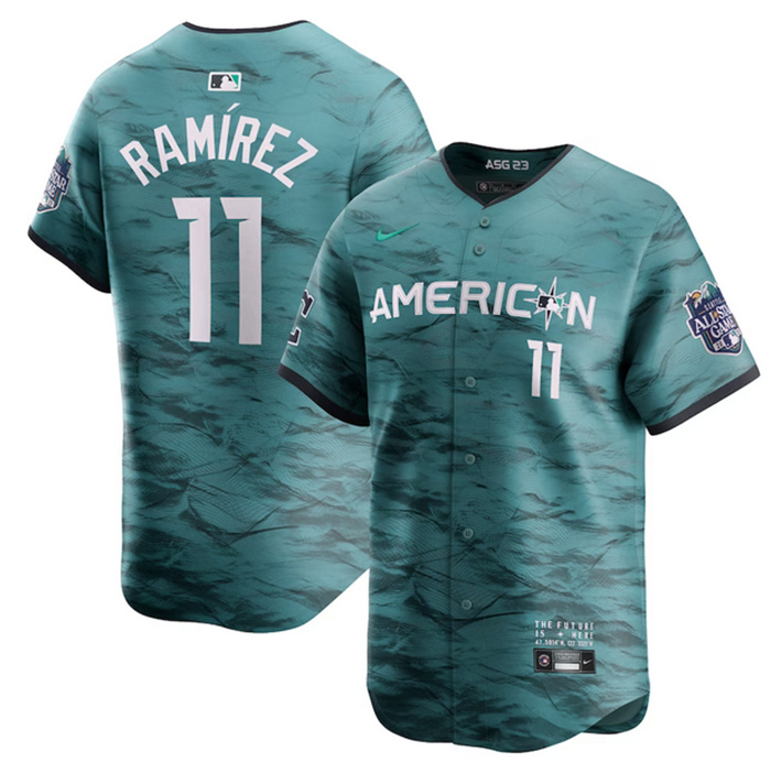 Men's Cleveland Guardians #11 José Ramírez Teal 2023 All-Star Cool Base Stitched Jersey Men's Cleveland Guardians #11 José Ramírez Teal 2023 All-Star Cool Base Stitched Jersey