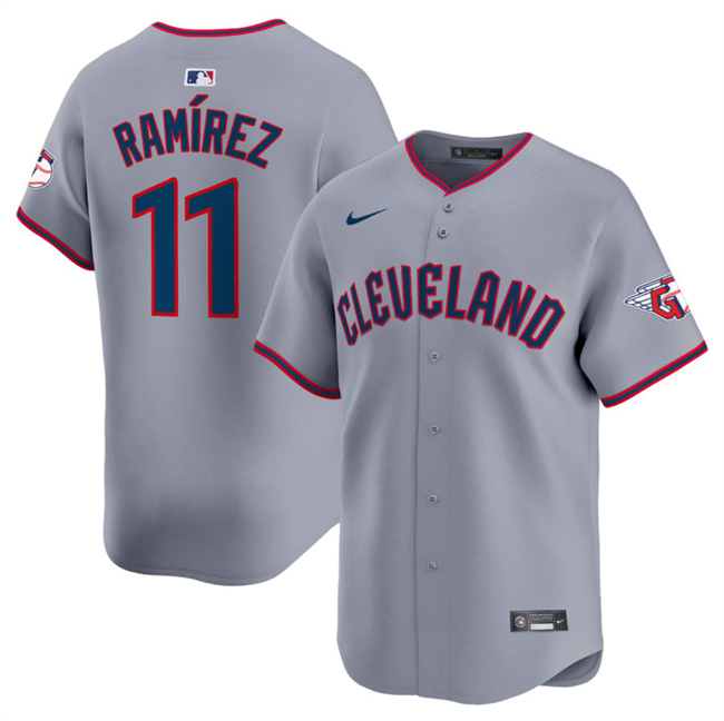 Men's Cleveland Guardians #11 Jose Ramirez Grey 2025 Alternate Limited Stitched Baseball Jersey Men's Cleveland Guardians #11 Jose Ramirez Grey 2025 Alternate Limited Stitched Baseball Jersey