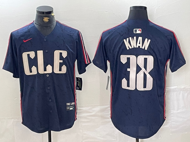 Men's Cleveland Guardians #38 Steven Kwan Navy 2024 City Connect Limited Stitched Baseball Jersey 1 Men's Cleveland Guardians #38 Steven Kwan Navy 2024 City Connect Limited Stitched Baseball Jersey 1
