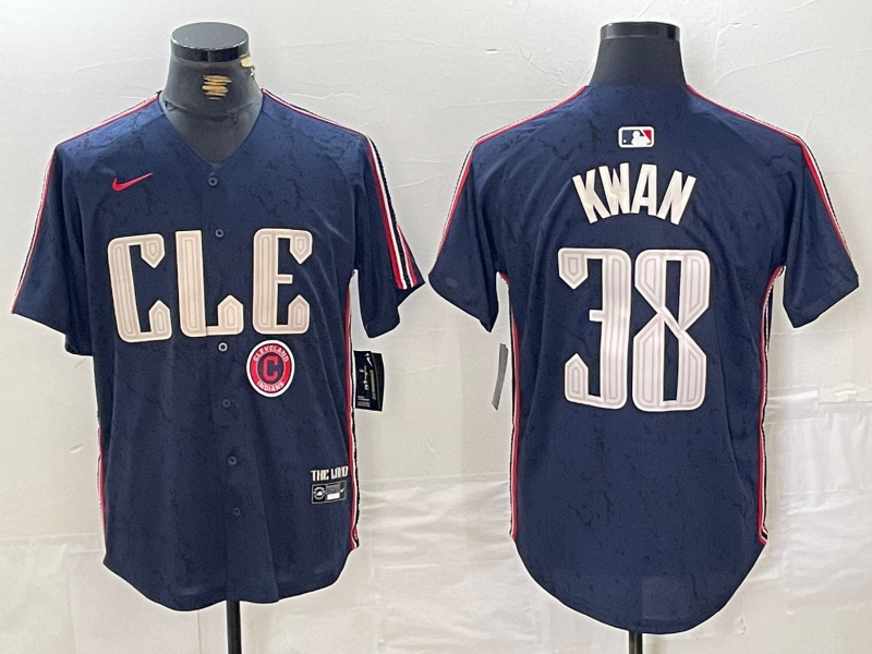Men's Cleveland Guardians #38 Steven Kwan Navy 2024 City Connect Limited Stitched Baseball Jersey 3 Men's Cleveland Guardians #38 Steven Kwan Navy 2024 City Connect Limited Stitched Baseball Jersey 3