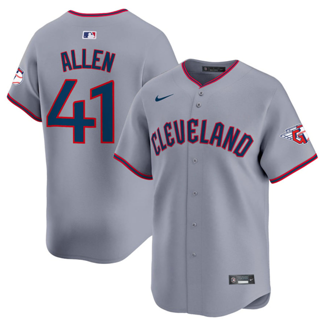 Men's Cleveland Guardians #41 Carlos Santana Grey 2025 Alternate Limited Stitched Baseball Jersey