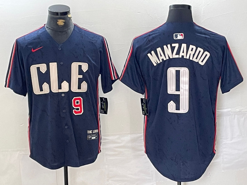 Men's Cleveland Guardians #9 Kyle Manzardo Navy 2024 City Connect Limited Stitched Baseball Jersey 1 Men's Cleveland Guardians #9 Kyle Manzardo Navy 2024 City Connect Limited Stitched Baseball Jersey 1
