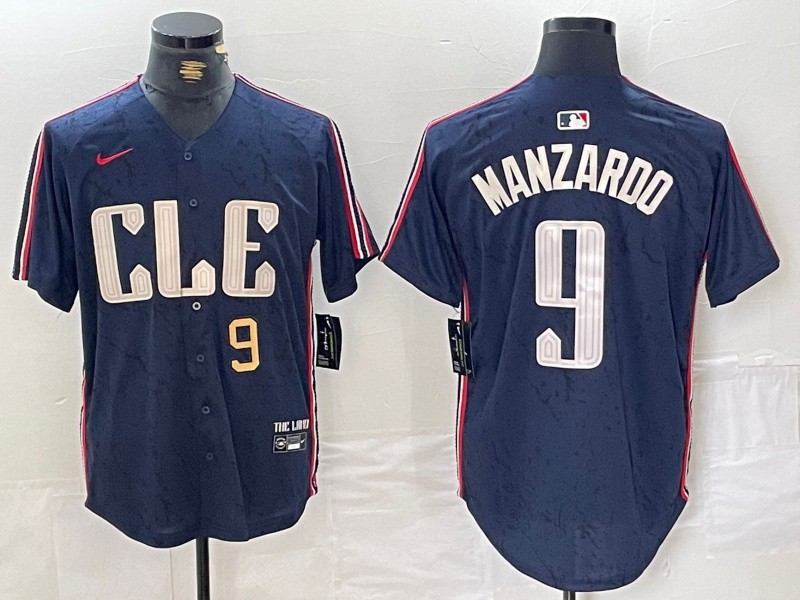 Men's Cleveland Guardians #9 Kyle Manzardo Navy 2024 City Connect Limited Stitched Baseball Jersey 3 Men's Cleveland Guardians #9 Kyle Manzardo Navy 2024 City Connect Limited Stitched Baseball Jersey 3