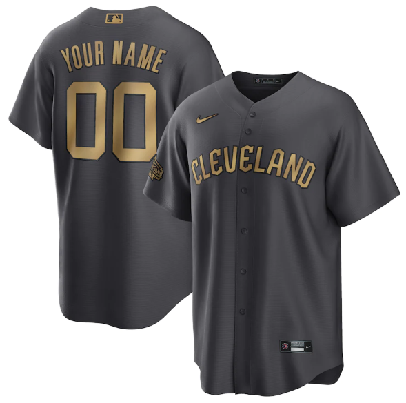 Men's Cleveland Guardians Active Player Custom 2022 All-Star Charcoal Cool Base Stitched Baseball Jersey Men's Cleveland Guardians Active Player Custom 2022 All-Star Charcoal Cool Base Stitched Baseball Jersey