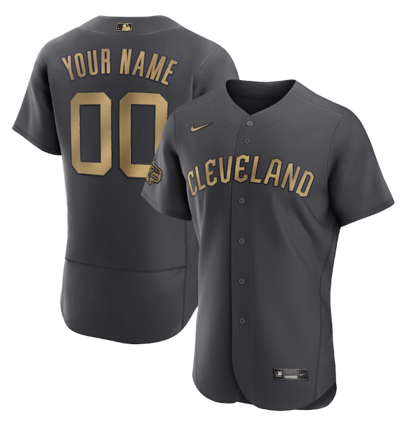 Men's Cleveland Guardians Active Player Custom 2022 All-Star Charcoal Flex Base Stitched MLB Jersey Men's Cleveland Guardians Active Player Custom 2022 All-Star Charcoal Flex Base Stitched MLB Jersey