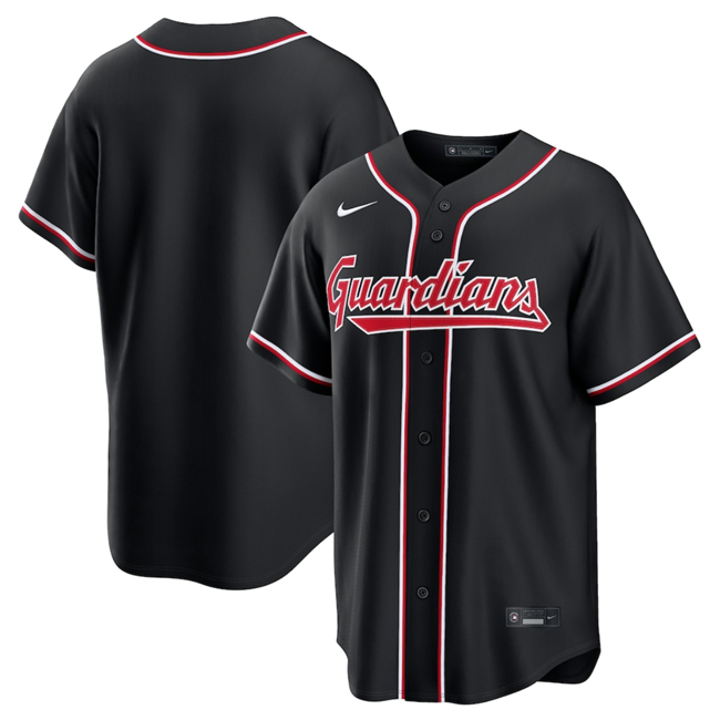 Men's Cleveland Guardians Blank 2026 Fashion Replica Black Out Stitched Baseball Jersey Men's Cleveland Guardians Blank 2026 Fashion Replica Black Out Stitched Baseball Jersey