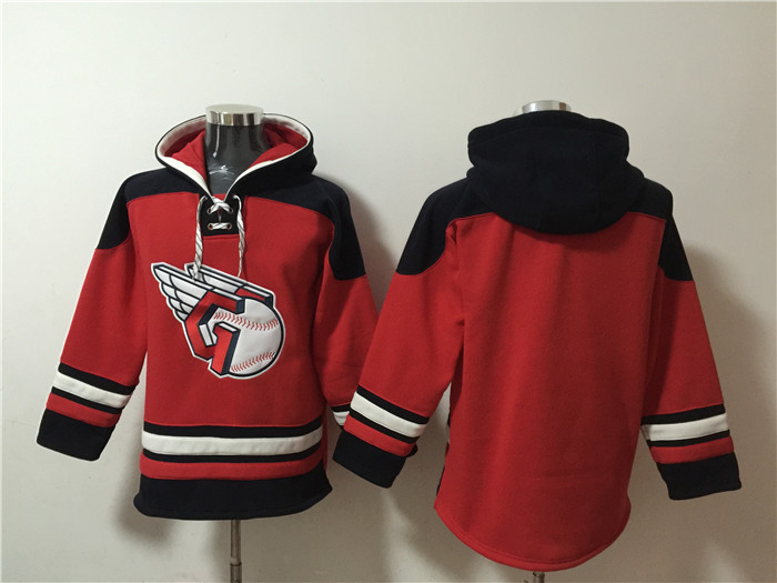 Men's Cleveland Guardians Blank Black Red Ageless Must-Have Lace-Up Pullover Hoodie Men's Cleveland Guardians Blank Black Red Ageless Must-Have Lace-Up Pullover Hoodie