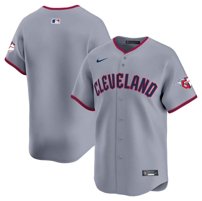 Men's Cleveland Guardians Blank Grey 2025 Alternate Limited Stitched Baseball Jersey Men's Cleveland Guardians Blank Grey 2025 Alternate Limited Stitched Baseball Jersey