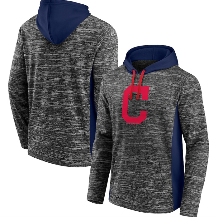 Men's Cleveland Guardians Gray Navy Instant Replay Color Block Pullover Hoodie Men's Cleveland Guardians Gray Navy Instant Replay Color Block Pullover Hoodie