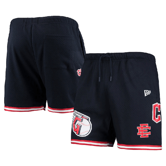 Men's Cleveland Guardians Navy Mesh Shorts 001 Men's Cleveland Guardians Navy Mesh Shorts 001