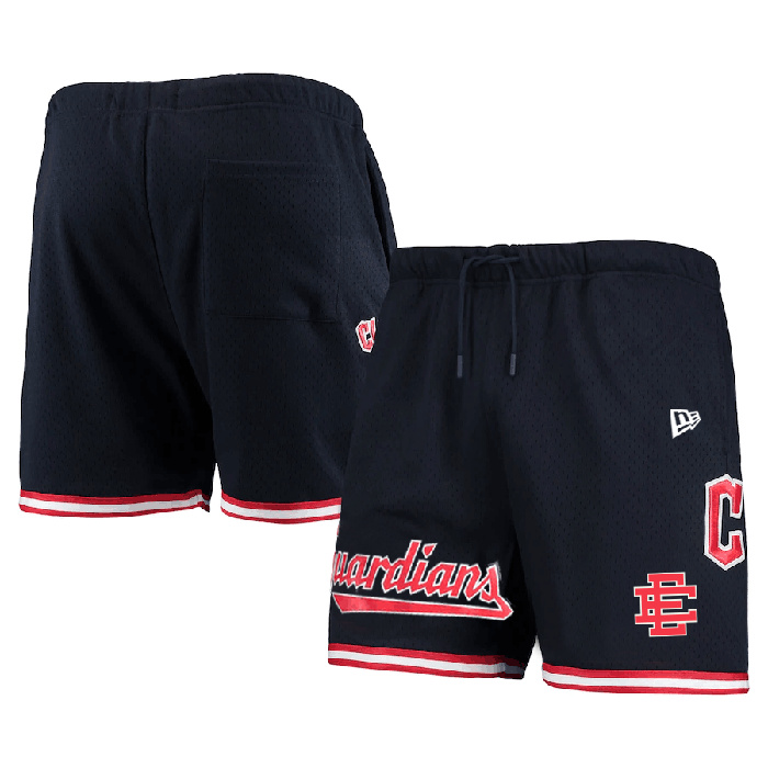 Men's Cleveland Guardians Navy Mesh Shorts Men's Cleveland Guardians Navy Mesh Shorts