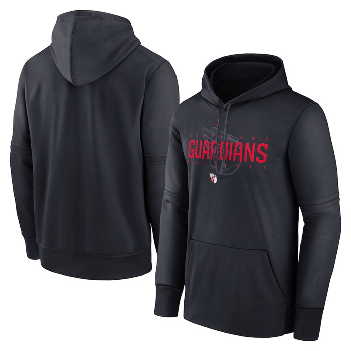 Men's Cleveland Guardians Navy Pregame Performance Pullover Hoodie Men's Cleveland Guardians Navy Pregame Performance Pullover Hoodie