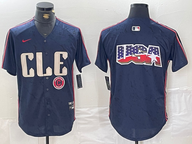 Men's Cleveland Guardians Team Big Logo Navy 2024 City Connect Stitched Baseball Jersey(Run Small) 3 Men's Cleveland Guardians Team Big Logo Navy 2024 City Connect Stitched Baseball Jersey(Run Small) 3