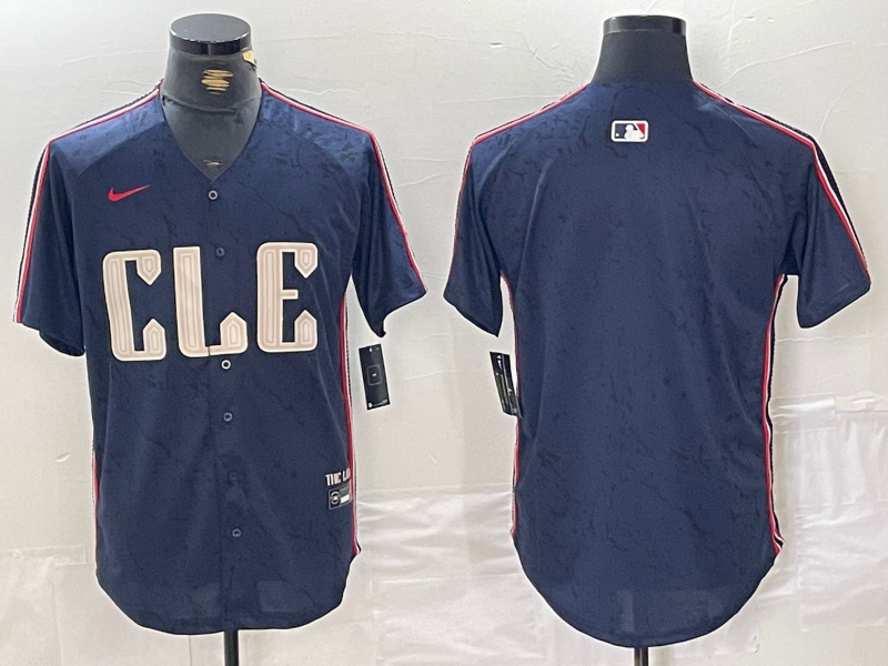 Men's Cleveland Guardians Team Big Logo Navy 2024 City Connect Stitched Baseball Jersey(Run Small) 7 Men's Cleveland Guardians Team Big Logo Navy 2024 City Connect Stitched Baseball Jersey(Run Small) 7