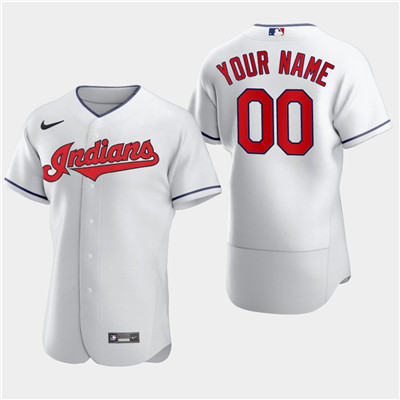Men's Cleveland Indians Custom Nike White Flexbase Jersey Men's Cleveland Indians Custom Nike White Flexbase Jersey