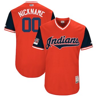 Men's Cleveland Indians Majestic Red 2018 Players' Weekend Authentic Flex Base Custom Jersey Men's Cleveland Indians Majestic Red 2018 Players' Weekend Authentic Flex Base Custom Jersey