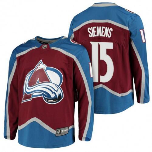 Men's Colorado Avalanche #15 Duncan Siemens Red Stitched Jersey Men's Colorado Avalanche #15 Duncan Siemens Red Stitched Jersey