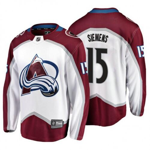 Men's Colorado Avalanche #15 Duncan Siemens White Stitched Jersey Men's Colorado Avalanche #15 Duncan Siemens White Stitched Jersey