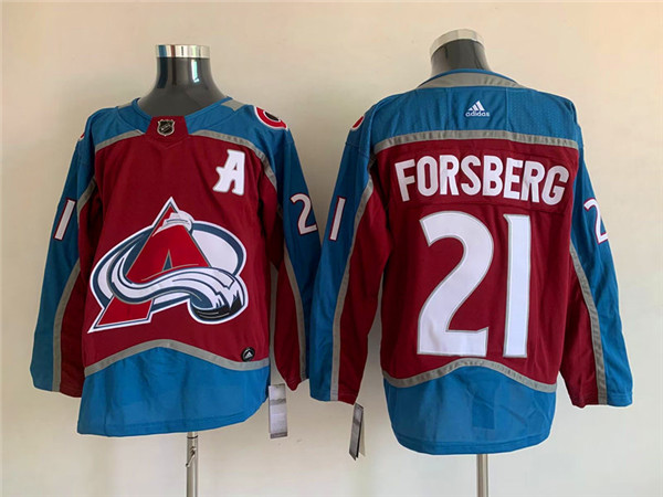 Men's Colorado Avalanche #21 Peter Forsberg Burgundy Stitched Jersey Men's Colorado Avalanche #21 Peter Forsberg Burgundy Stitched Jersey