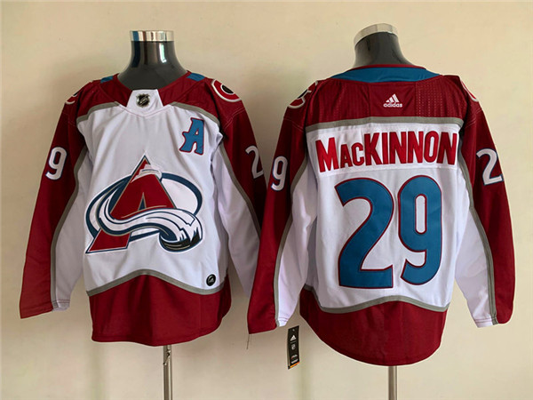 Men's Colorado Avalanche #29 Nathan MacKinnon White Stitched Jersey Men's Colorado Avalanche #29 Nathan MacKinnon White Stitched Jersey