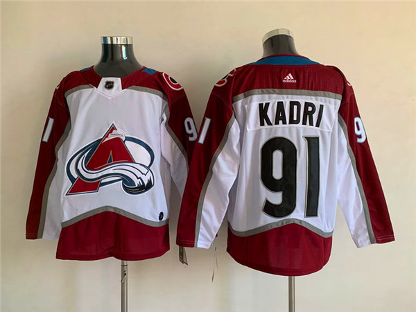 Men's Colorado Avalanche #91 Nazem Kadri White Stitched Jersey Men's Colorado Avalanche #91 Nazem Kadri White Stitched Jersey