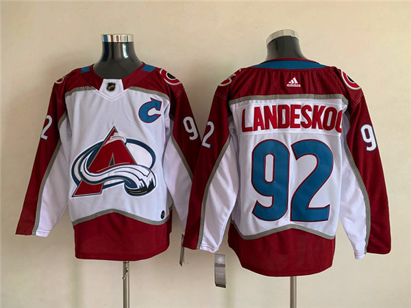Men's Colorado Avalanche #92 Gabriel Landeskog White Stitched Jersey Men's Colorado Avalanche #92 Gabriel Landeskog White Stitched Jersey