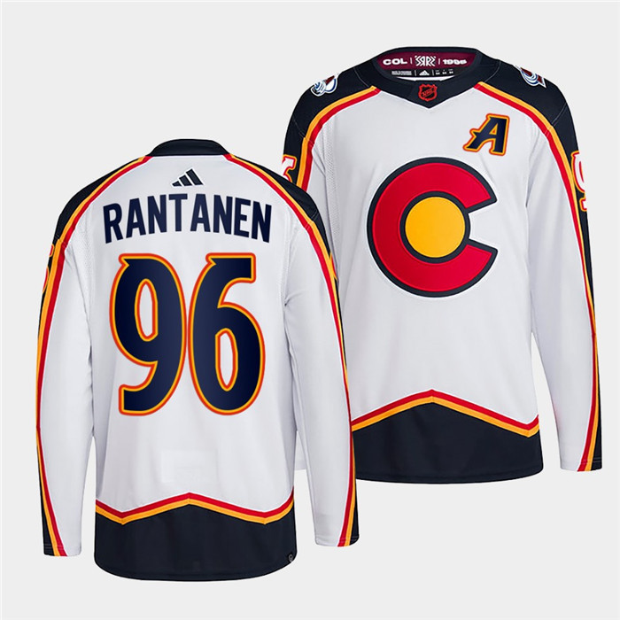 Men's Colorado Avalanche #96 Mikko Rantanen 2022-23 White Reverse Retro Stitched Jersey Men's Colorado Avalanche #96 Mikko Rantanen 2022-23 White Reverse Retro Stitched Jersey
